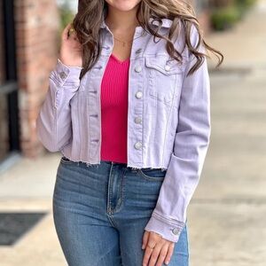 Women’s Judy Blue Purple Lavender Denim Jacket